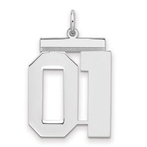 Black Bow Jewelry Sterling Silver, Athletic Collection, Large Polished Number 01 Pendant - 1 of 3