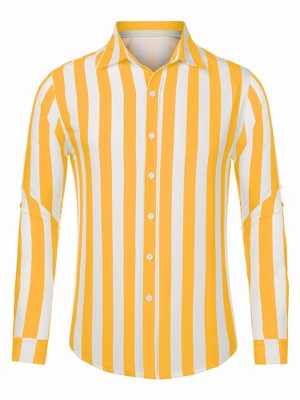 Lars Amadeus Men's Animal Print Button Down Long Sleeves Party Vintage  Shirts Yellow Black Xx-large : Target