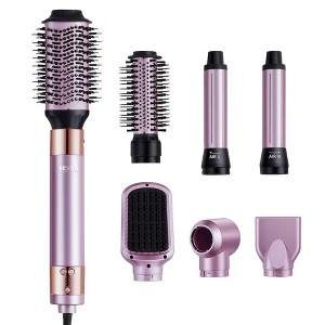VEVOR 6-in-1 Hair Styler&Dryer Brush,110,000RPM High-Speed Ionic Blow Dryer with Brushless Motor,2 Auto Curlers,3 Brushes&2 Nozzles for All Hair Types - 1 of 4