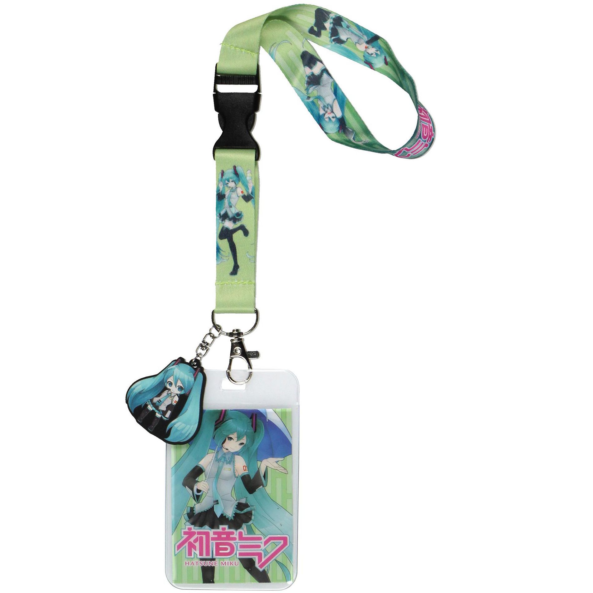 Hatsune Miku ID Lanyard Badge Holder with Rubber Chibi Hatsune Miku Charm