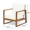 GDFStudio Silla Outdoor Acacia Wood Club Chairs with Cushions and Sled Leg (Set of 2) - 3 of 4