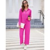 Women Two Piece Casual Outfits Y2K Loungewear Pleated Wide Leg Pants Long Sleeve Button Down Shirt Streetwear Set - 2 of 4