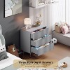 Modern Fluted 3-Drawer Dresser, Stylish Bedroom Nightstand with Deep Storage Drawers, Wooden Organizer for Living Room, Hallway, or Kids' Room - 3 of 4