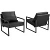 NicBex Modern Industrial Sofa, Ergonomic Accent Chair with Brown PU Leather & Metal Frame for Living Room, Bedroom - 3 of 4
