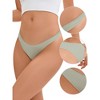 Allegra K Women's Unlined Satin Invisible Bikini Comfortable No-Show Thongs - 3 of 4