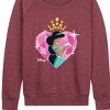 Women's - Disney Princess - Jasmine Heart Lightweight French Terry Wide Neck Long Sleeve Shirt - 2 of 4