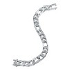 Guili Mens Rhodium Plated Sterling Silver Cuban Chain Bracelet with Iced Out Cubic Zirconia for a Bold and Stylish Look - 2 of 4