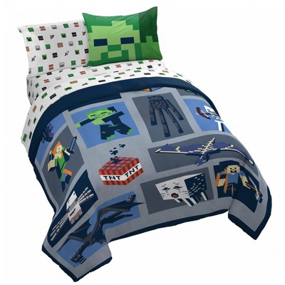 Saturday Park Minecraft Emblematic 100% Organic Cotton Queen Bed Set ...