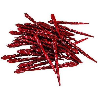 Northlight 36ct Red Shatterproof Shiny Christmas Icicle Ornaments 5"