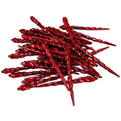 Northlight 36ct Shiny Red Shatterproof Icicle Christmas Ornaments 5"