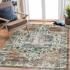 Runner Rug Kitchen Hallway Entryway – Vintage Floral Oriental Design Non-Slip Stain Resistant Low Pile Floor Covering - 2 of 4