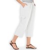 Collections Etc Elastic Waist Cargo Pocket Capri Pant - 2 of 3
