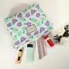 Unique Bargains Large Capacity Canvas Floral Makeup Bag Purple 10.63"x1.97"x8.46" 1 Pc - 4 of 4