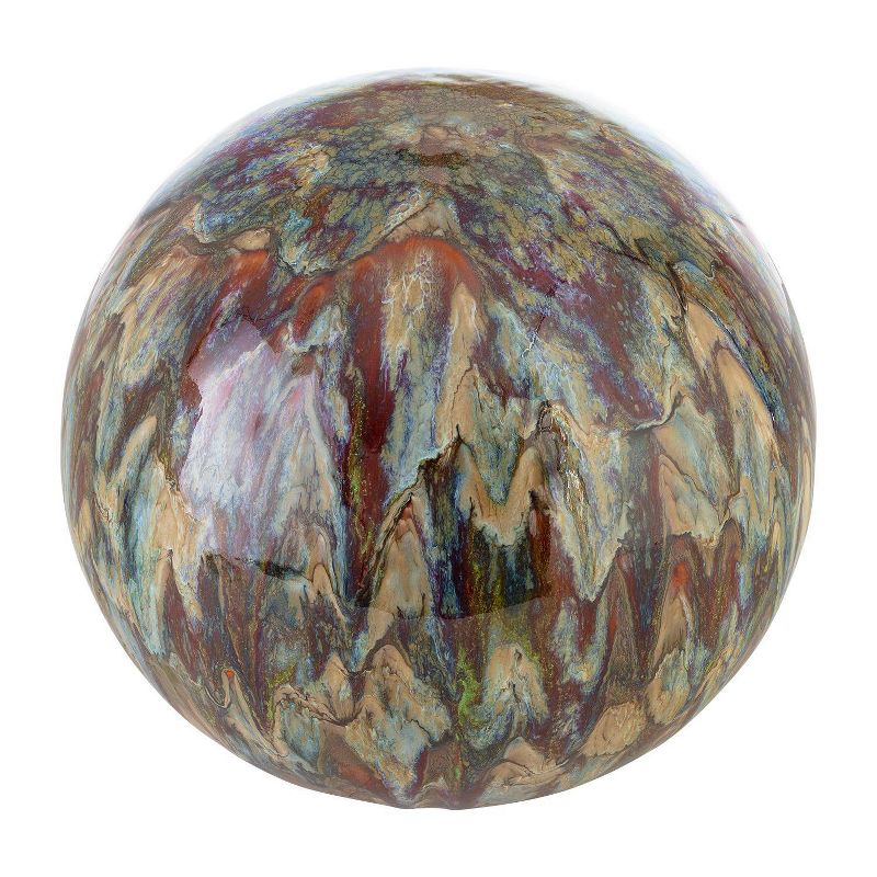 10&#34; Ceramic Gazing Globe Gray - Alpine Corporation, 4 of 5