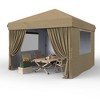 10x10 Pop Up Canopy with Removable 4 Sidewalls - Easy Up Camping Tent with One Button Push Setup for Deck, Garden, Sports, Beach, Party - 2 of 4