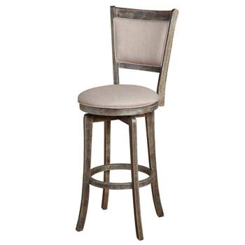 30" French Country Swivel Counter Height Barstool Weathered Gray - Buylateral