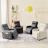 Costzon Kids Recliner, Adjustable PU Leather Chair with Footrest, Headrest & Side Pockets, Easy-Clean Sofa for Ages 3–12 (Beige) - 2 of 4