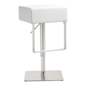 TOV Furniture Seville 25" Adjustable Contemporary Fabric Barstool in White - 1 of 4