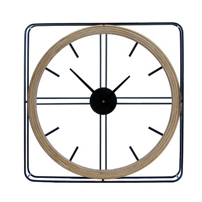VIP Metal 23.62 in. Black Wall Clock