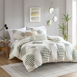 Full/Queen 3 Piece Cotton Blend Chenille Duvet Cover Set - 1 of 1