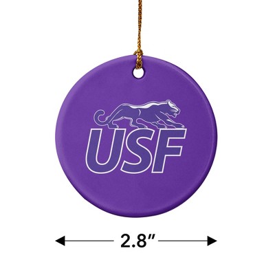 University of Sioux Falls Primary Logo Porcelain Holiday Christmas Tree Ornament