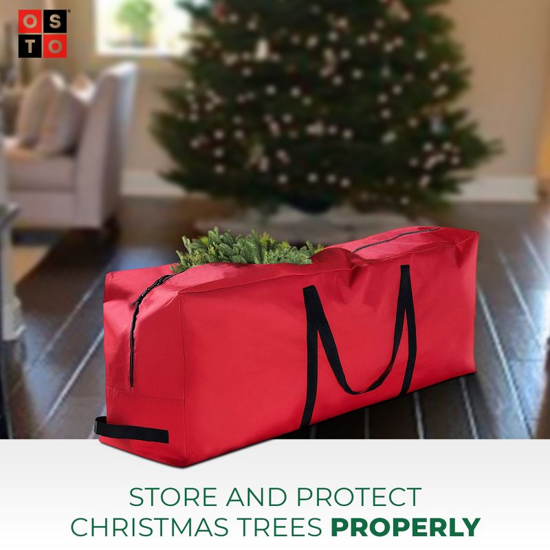 OSTO Premium Christmas Tree Storage Bag for Disassembled Trees up to 9 Feet, Tear Proof 600D Oxford 65 x 15 x 30, 2 of 5