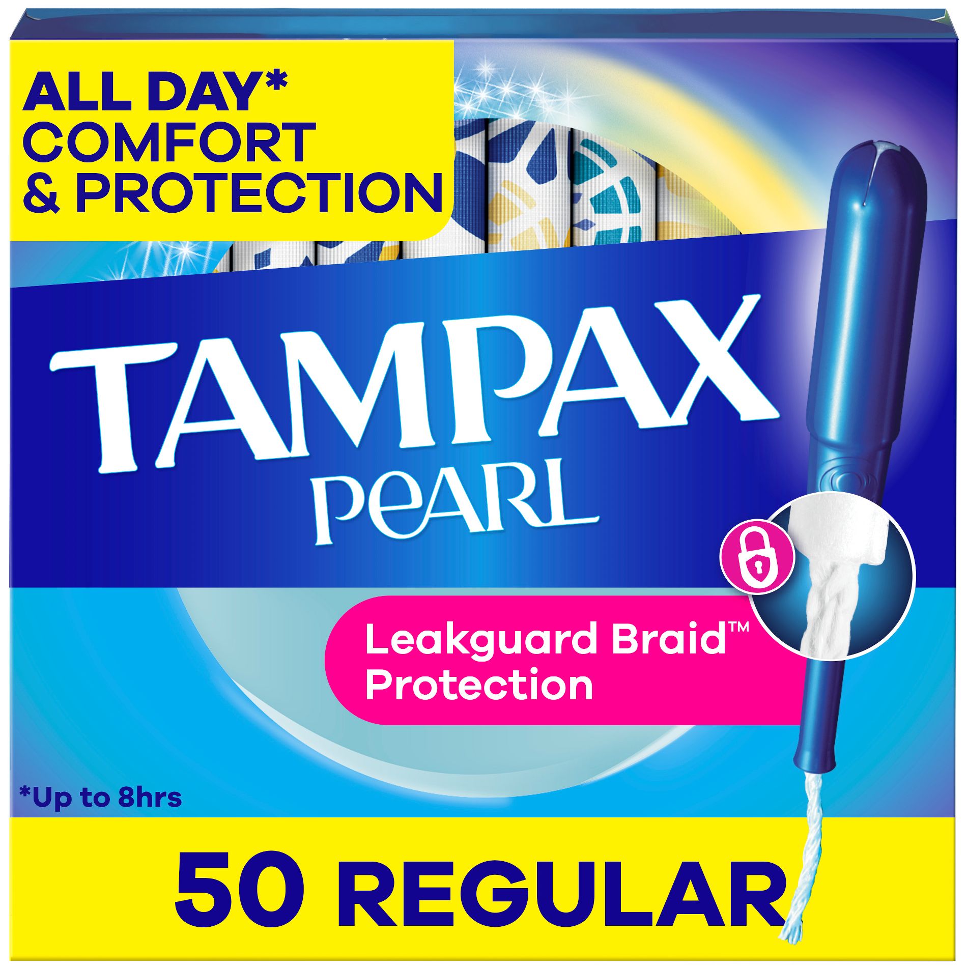 Tampax Pearl Tampons Regular Absorbency with LeakGuard Braid - Unscented