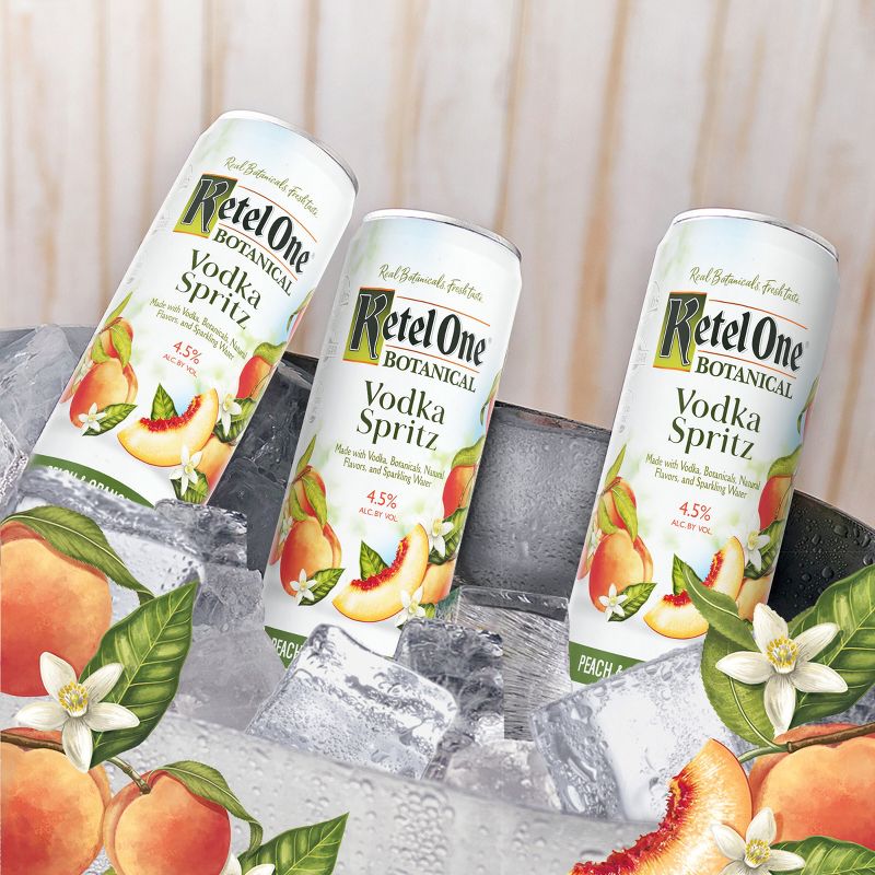 Ketel One Botanical Peach &#38; Orange Blossom Vodka Spritz - 4pk/355ml Cans, 4 of 7