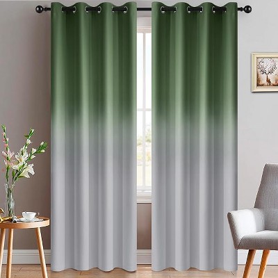 Yakamok Gradient Color Ombre Curtains ( Sage Green 52x96 Inch, Set of 2)