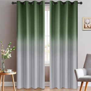 Yakamok Gradient Color Ombre Curtains ( Sage Green 52x96 Inch, Set of 2) - 1 of 1