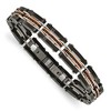 Black Bow Jewelry 10.5mm Tricolor Stainless Steel Reversible & Adjustable Bracelet, 8 In - 3 of 4