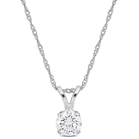 EVERLY JEWELRY  |   14K White Gold 1/2 CT TW Lab Grown Diamond Solitaire Pendant with Chain - image 1 of 4