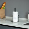 Basicwise Freestanding Black Iron Towel Paper Holder Stand Roll Dispenser with Frame for Kitchen - image 3 of 4