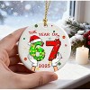 Lomsoe Santa Says 67 Gifts Christmas Ornament 2025 for Women Men Friends Six Seven Ornaments Gifts for Christmas Tree Christmas Decor Christmas Gift - 3 of 4