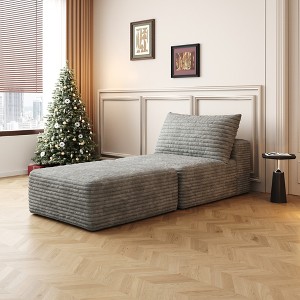 Dewdrop Cloud Sectional Grey Couch ,Modern Modular Sofa with Deep Seat, Upholstered Couches for Living Room Bedroom,No Assembly Required - 1 of 4