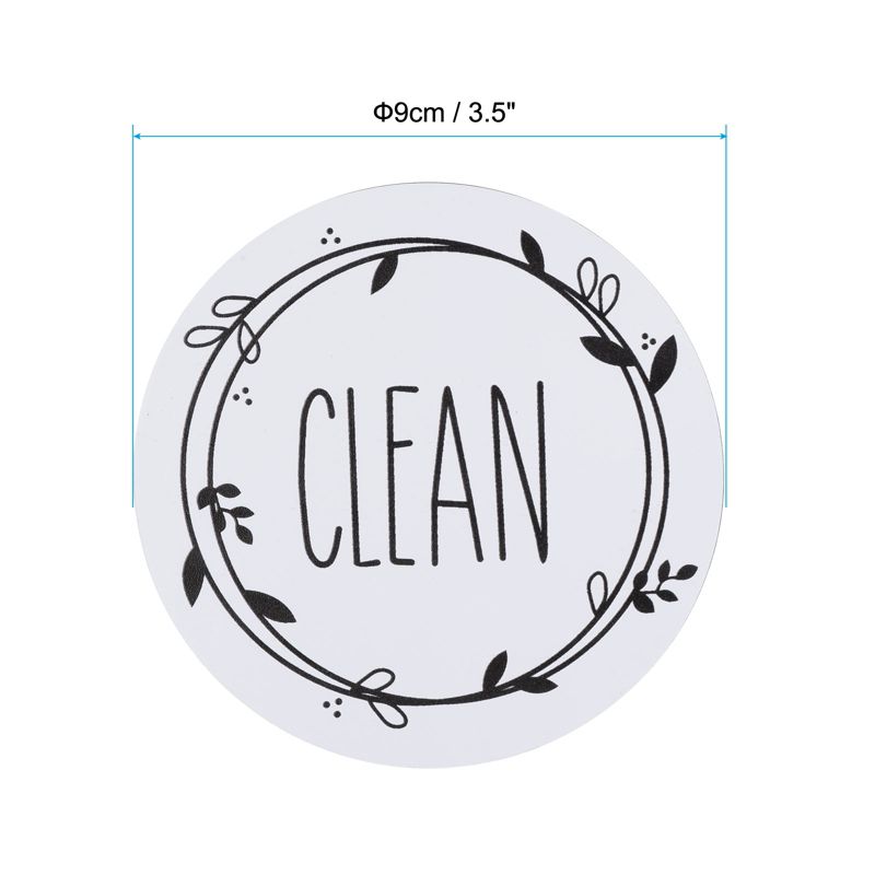 Unique Bargains Round Dirty Clean Dishwasher Refrigerator Kitchen Organization Clean Dirty Sign Magnet 3.5 inch 1 Pc, 2 of 6