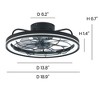 Ludomide Caged Low Profile Ceiling Fans with Lights and Remote, 19" Smart Flush Mount Ceiling Fan Light Kit for Bedroom, Kitchen Dining Room- Black - 3 of 4
