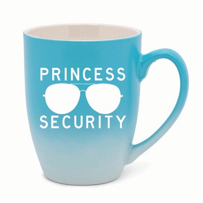 Elanze Designs Princess Security Two Toned Ombre Matte 10 ounce New Bone China Coffee Tea Cup Mug, Teal and White