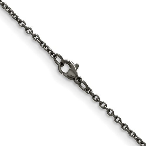 Black Bow Jewelry 2.25mm Dark Gray Titanium Classic Polished Cable Chain Necklace - image 1 of 4