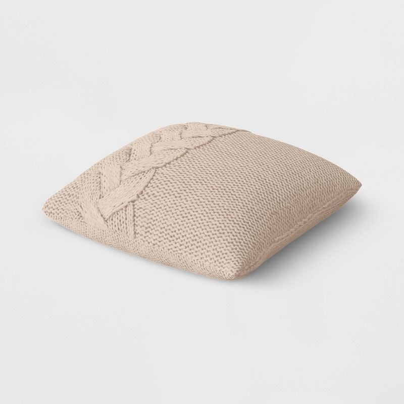 Cable Knit Throw Pillow - Threshold™, 3 of 11