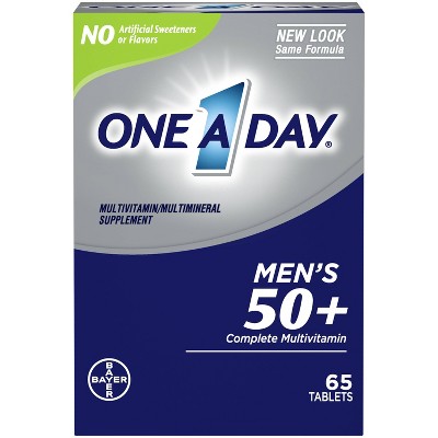 One A Day Men's 50+ Health Advantage Multivitamin / Multimineral Dietary Supplement Tablets - 65ct