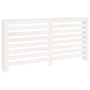 vidaXL Radiator Cover - White Solid Pine Wood Decorative Shelf with Modern Slat Design, Dimension 66.5"x7.5"x33.1" - 1 of 4