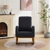 CAVINAS 27.2"W Upholstered Rocking Chair with Wingback Design and Side Pockets, Soft Polyester Nursery Glider Chair with Rubber Wooden Legs - 2 of 4