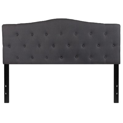 Emma And Oliver Arched Button Tufted Queen Size Headboard In Dark Gray ...