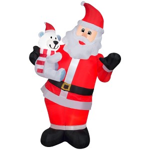 Gemmy Animated Christmas Airblown Inflatable Swaying Santa w/Polar Bear, 6 ft Tall, Multi - 1 of 2