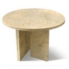 NicBex Natural Marble Small Coffee Table, Genuine Marble Round End Table, Stone Side Table for Living Room,17.7" Nightstand with Semi-Polished Surface - 2 of 4