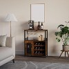 Acekool Rustic Wine Cabinet - LED Lighting & Adjustable Storage - 4 of 4