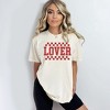 Simply Sage Market Women's Lover Distressed Checkered Short Sleeve Garment Dyed Tee - 2 of 3