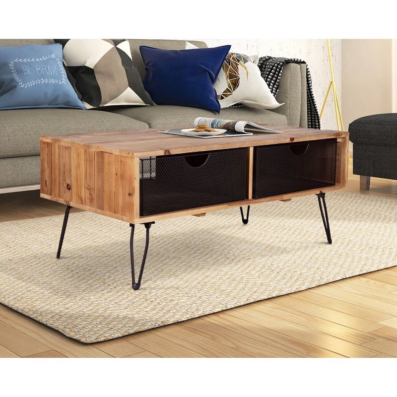 42&#34; Lindsay Foldable Coffee Table Brown/Black - Summerland Home, 2 of 12