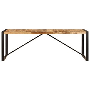 vidaXL Solid Mango Wood Dining Table - Industrial Style, Easy Assembly, Sturdy and Durable with Polished and Lacquered Finish - 1 of 4